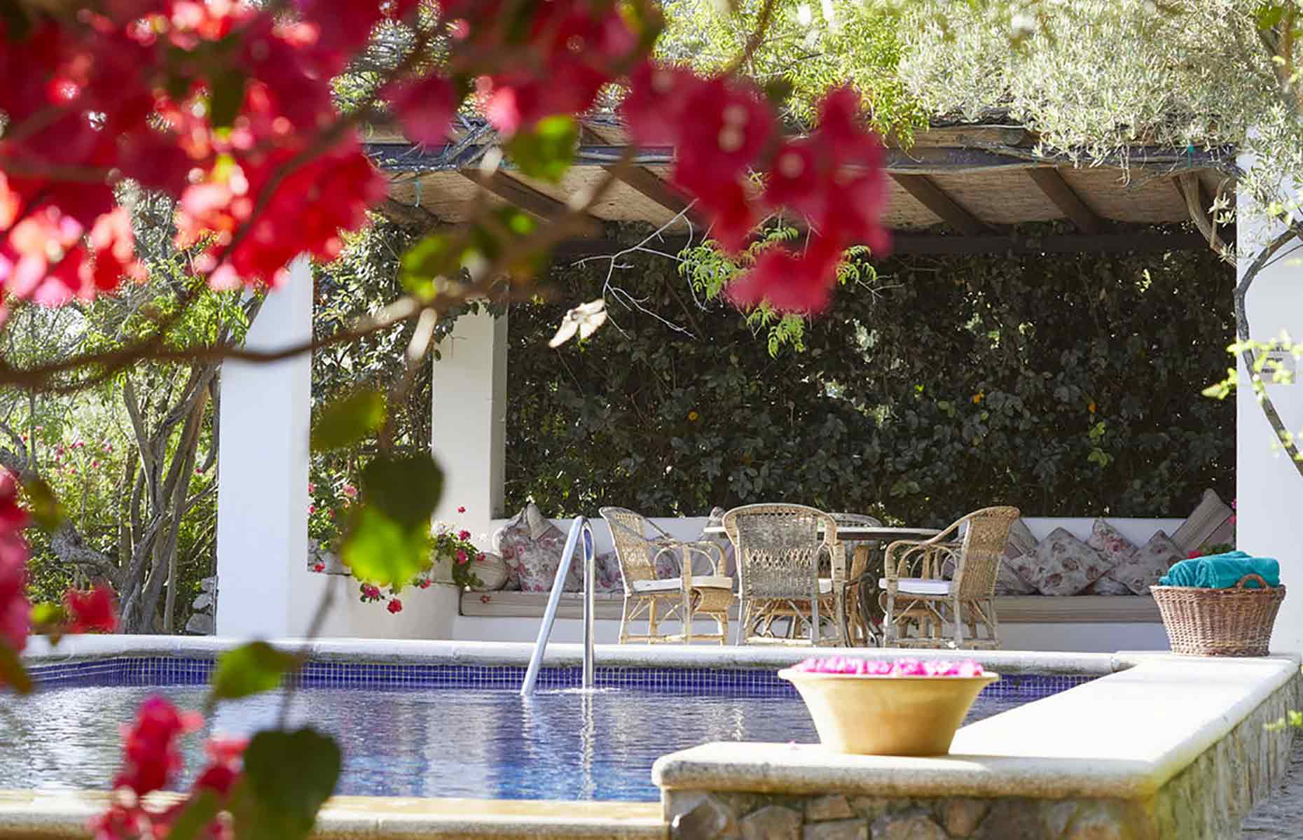 Jardin de l'Hacienda de San Rafael Hotel, Andalousie au sud de Séville.