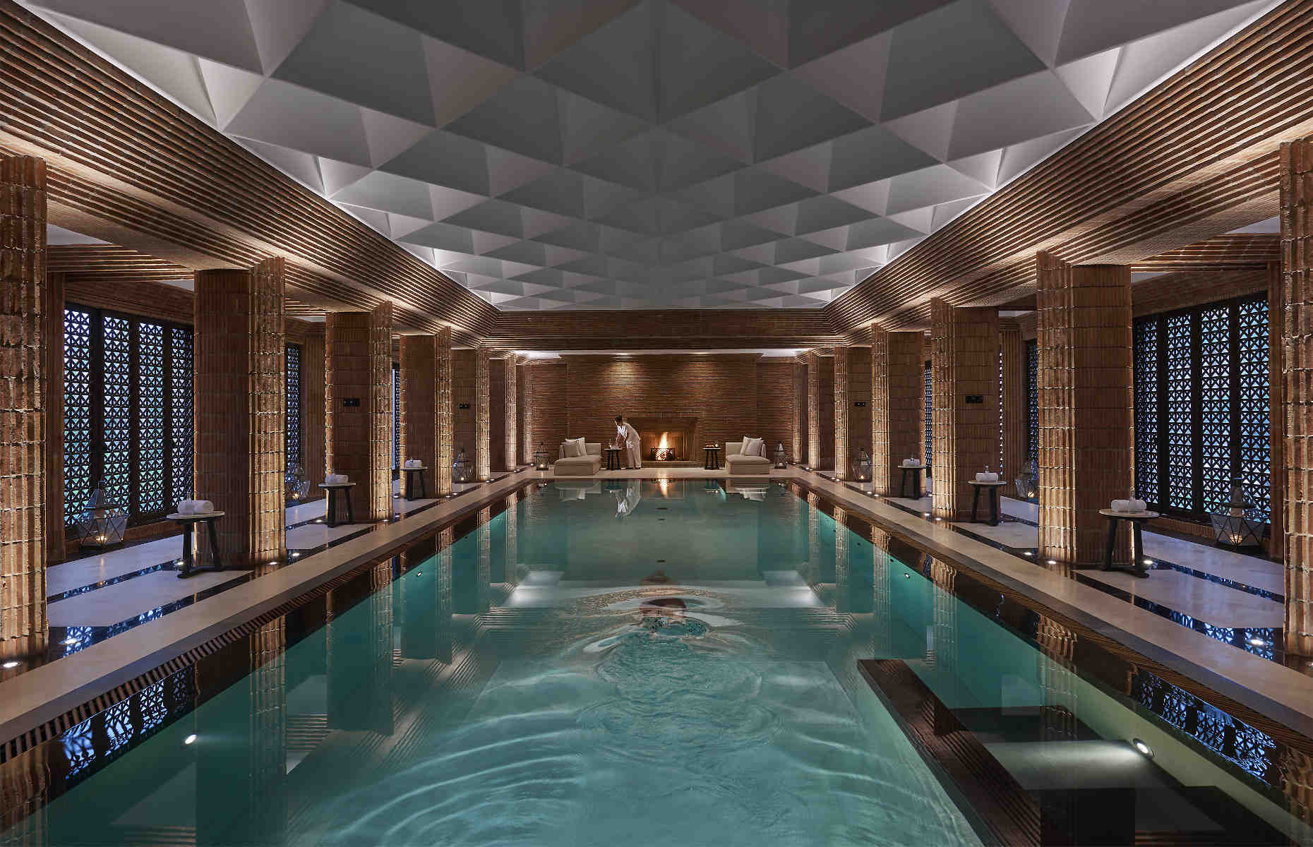 Piscine du Spa Mandarin Oriental - Hôtel Marrakech, Maroc