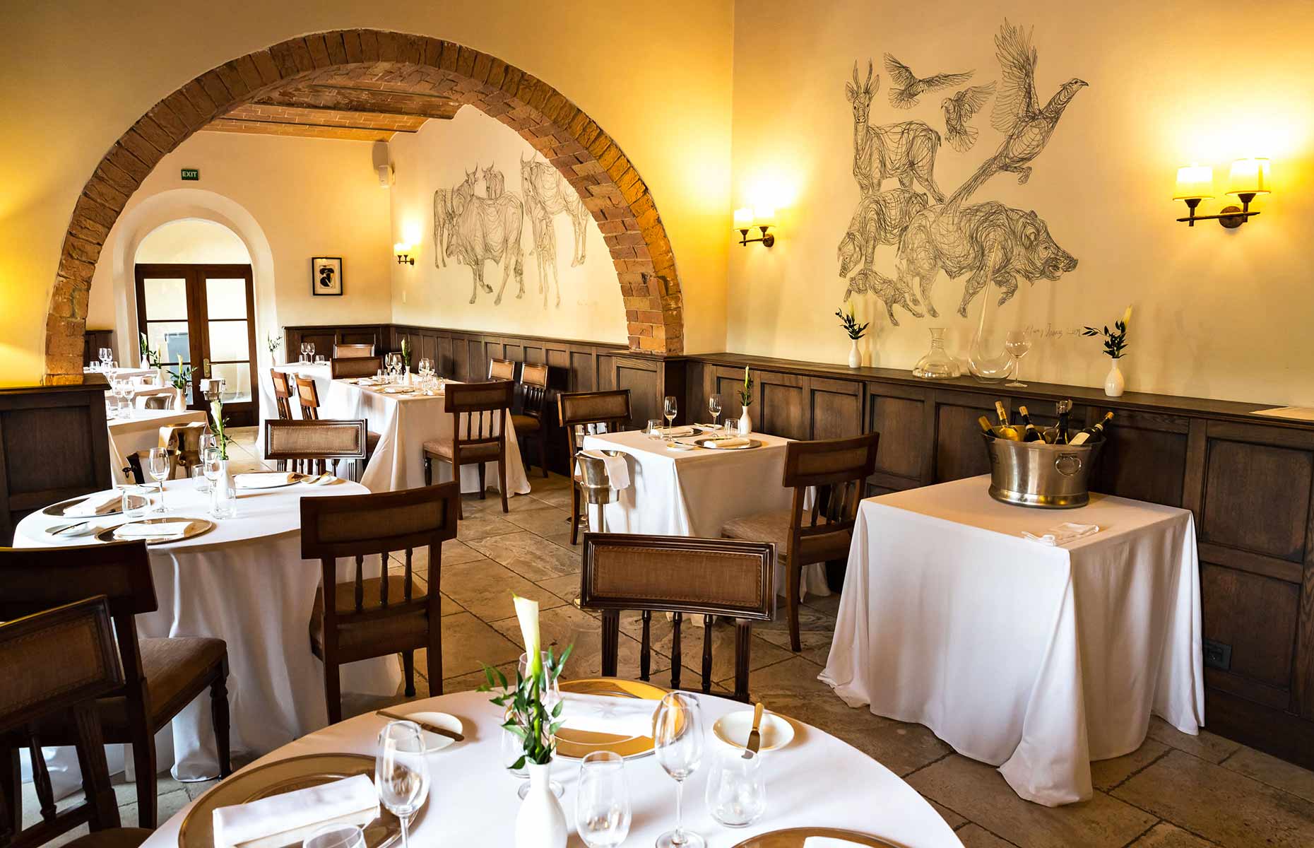 Restaurant Castel Monastero - Hôtel Toscane, Italie