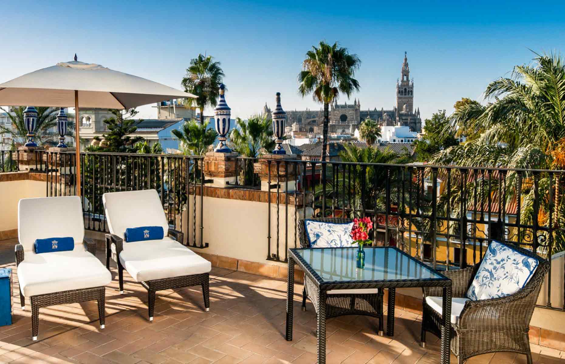 Terrasse Alfonso XIII - Hôtel Séville, Espagne