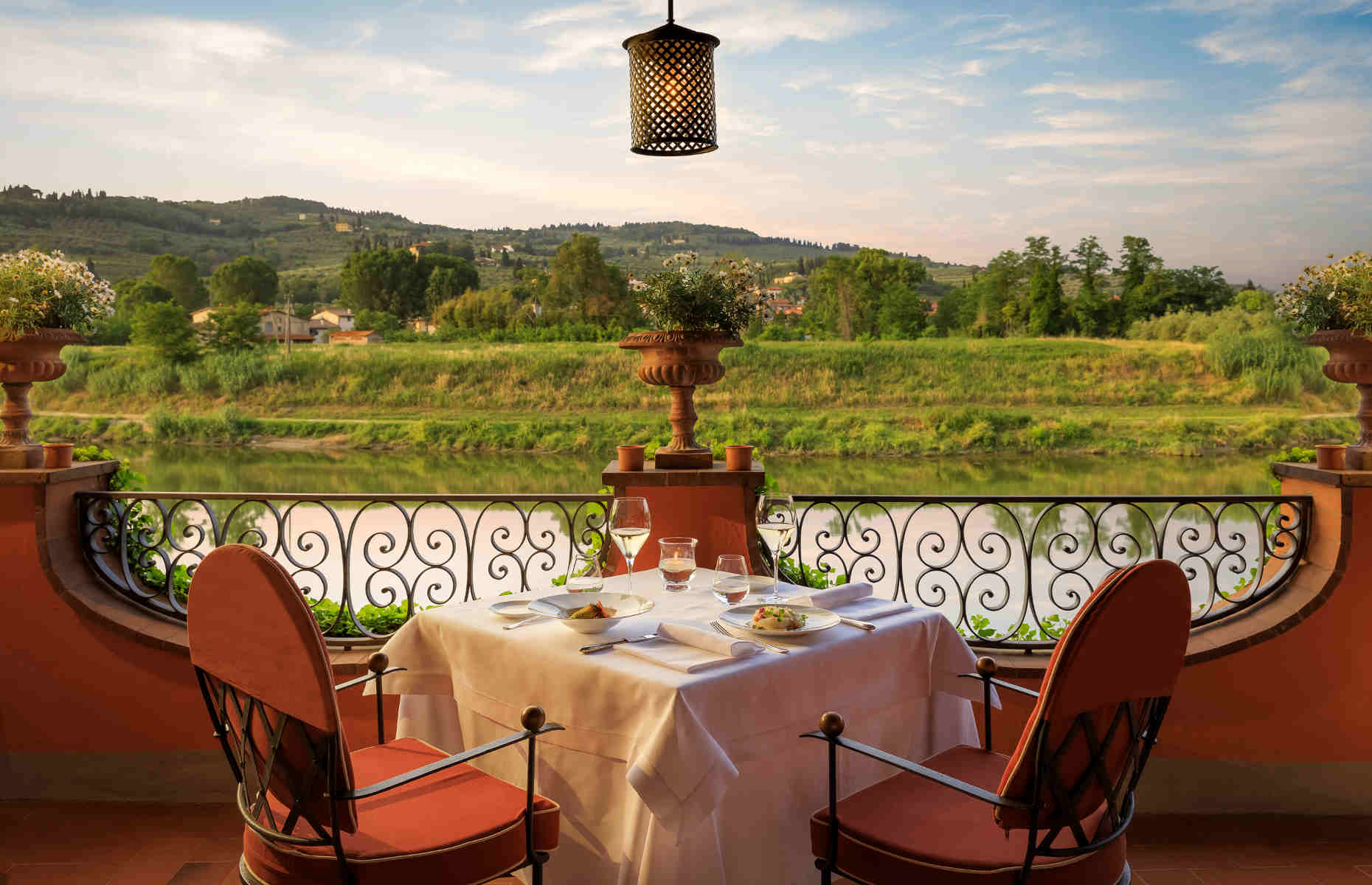 Terrasse Verrocchio Restaurant, Villa la Massa - Hôtel Florence, Italie