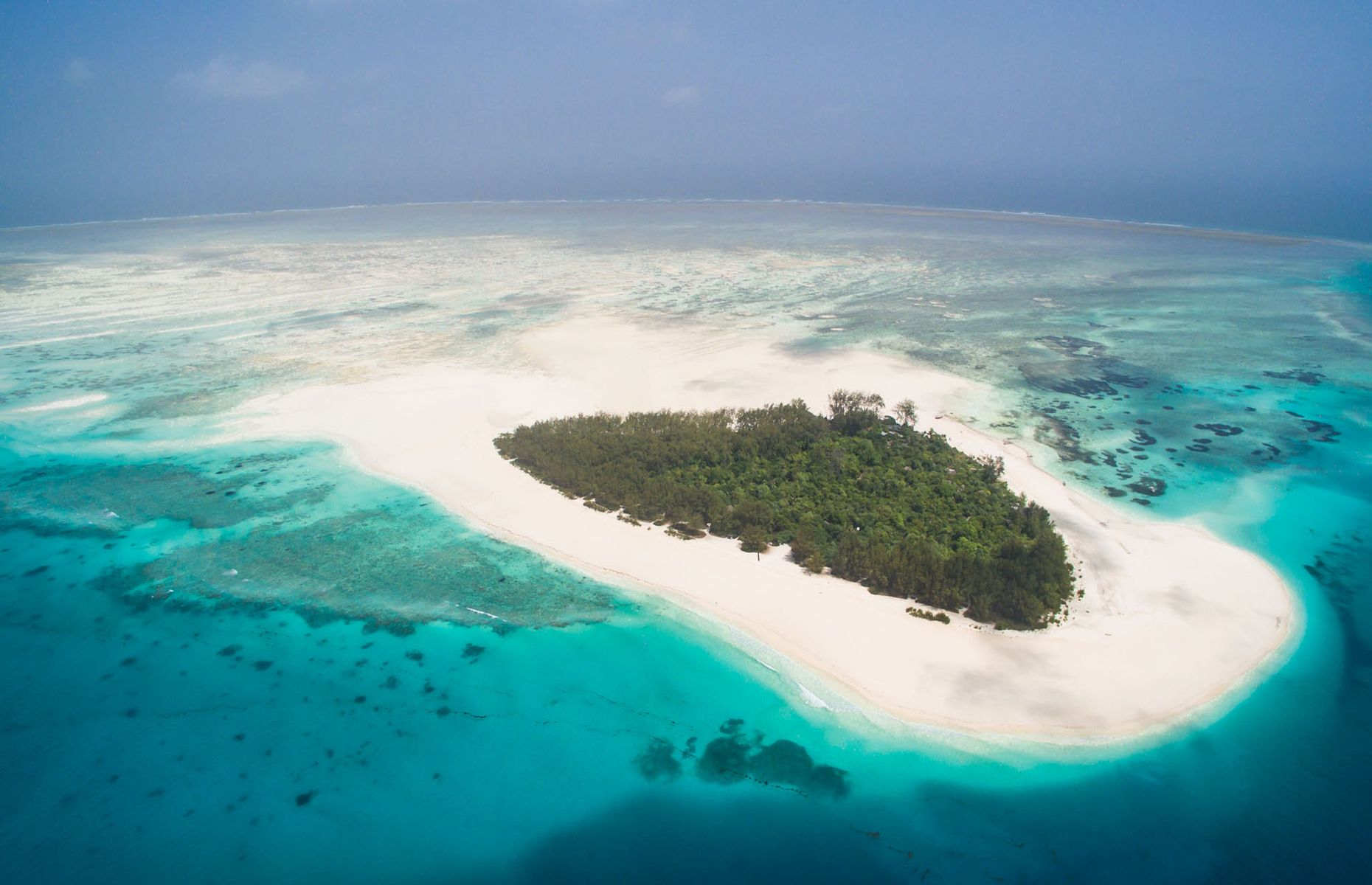 Vue aérienne AndBeyond Mnemba Island - Séjour Mnemba, archipel de Zanzibar