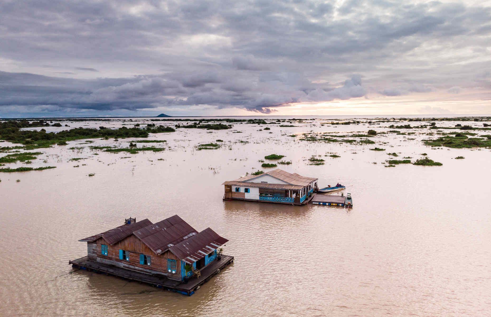 Maisons flottantes privatisées, Tonlé Sap - Voyage Cambodge