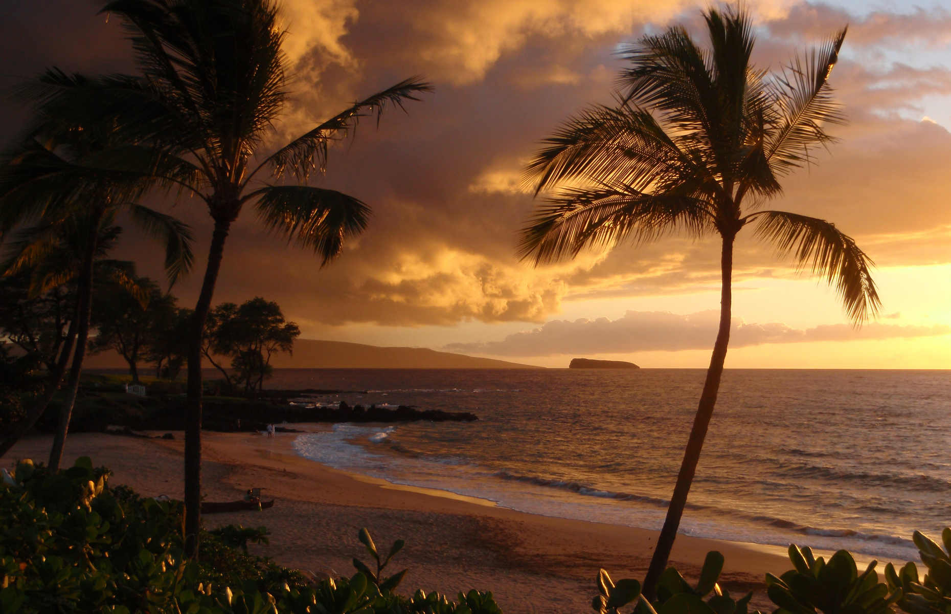 Coucher de soleil, plage de Maui - Voyage Hawaï