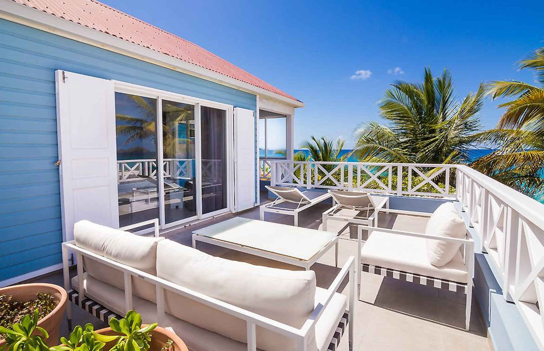 Terrasse chambre supérieure Baie des Anges - Hôtel à Saint-Barth, Séjour Caraïbes