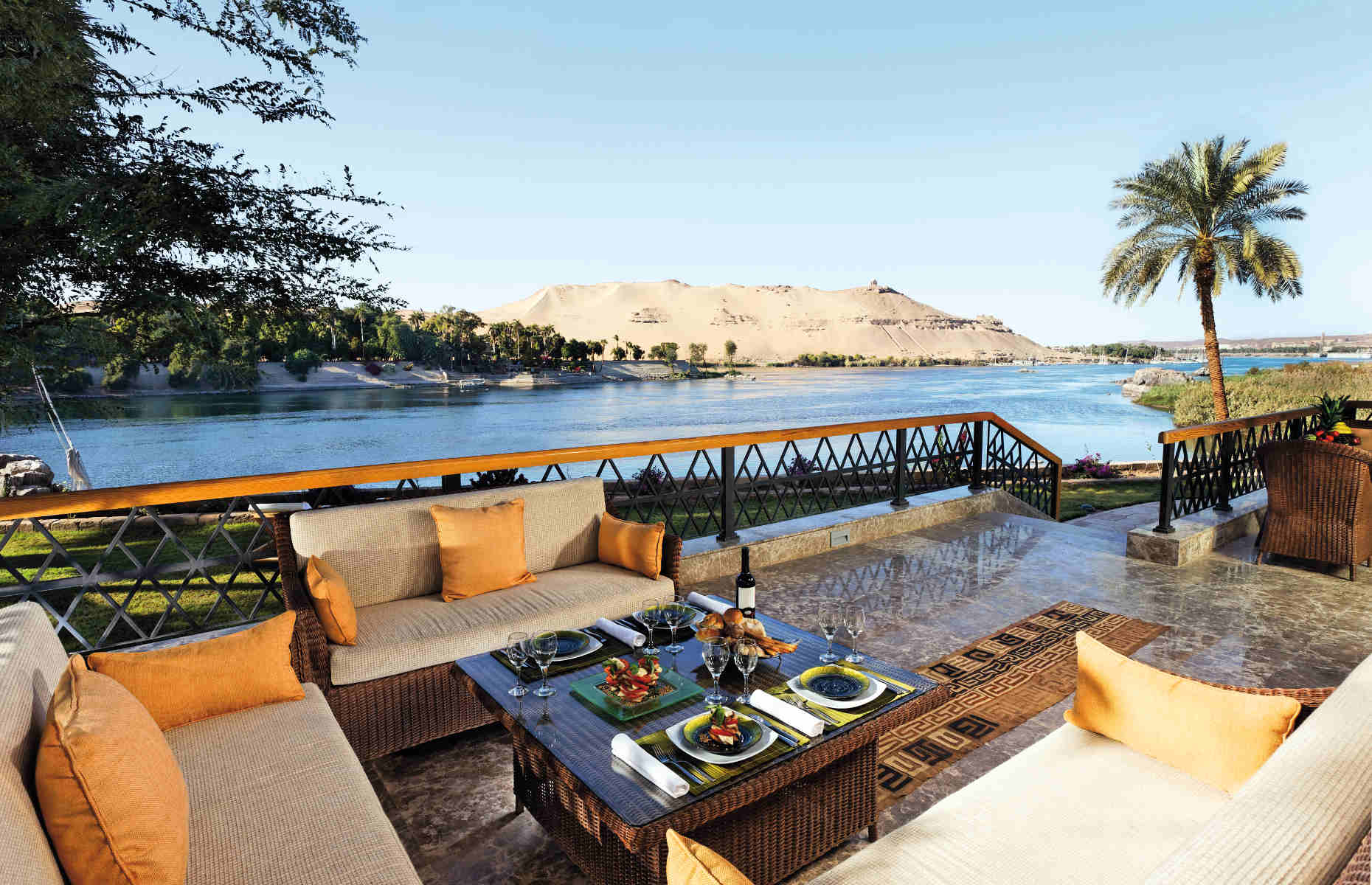 Terrasse Vue Nil Mövenpick Resort Aswan - Hôtel Assouan, Egypte