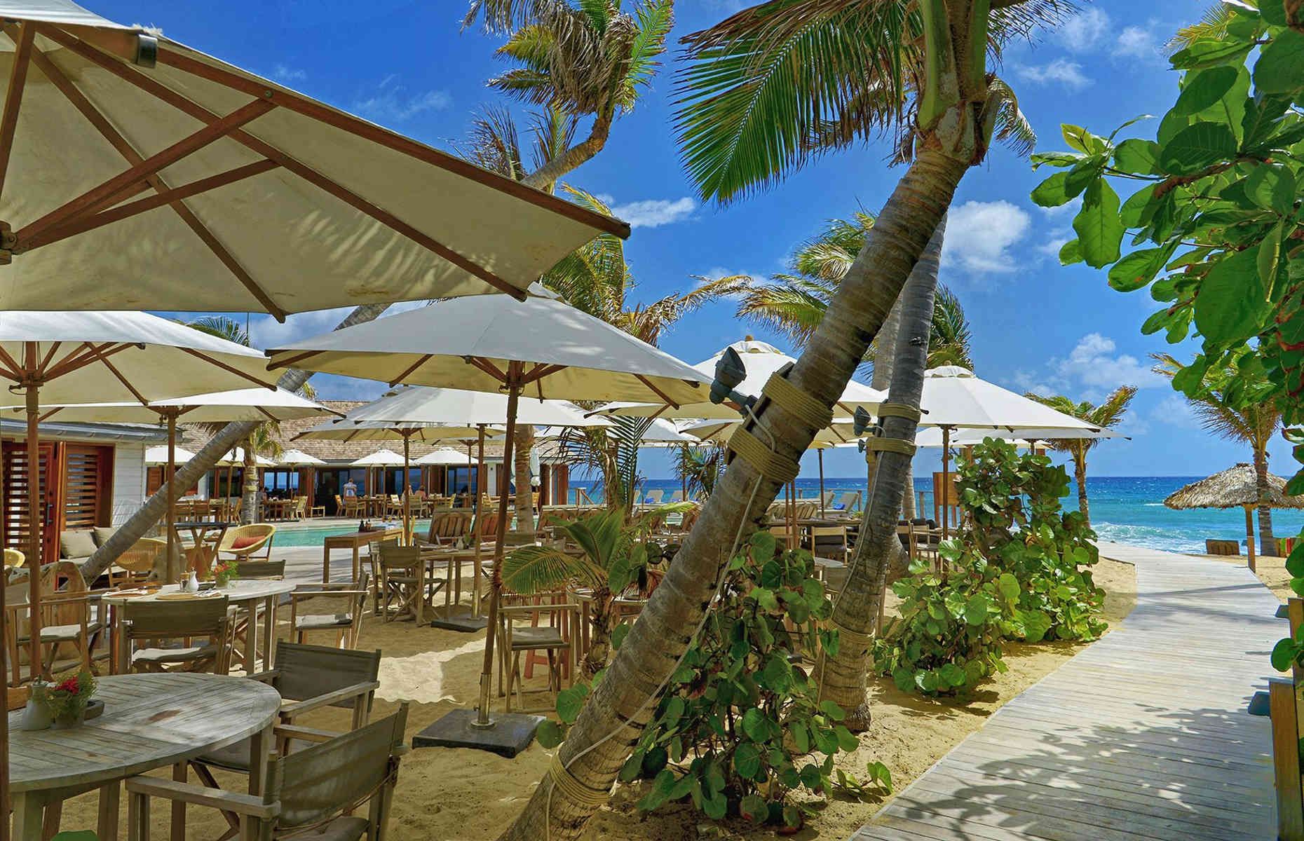 Restaurant plage Hôtel Manapany - Hotel St Barthélemy, Voyage Caraïbes