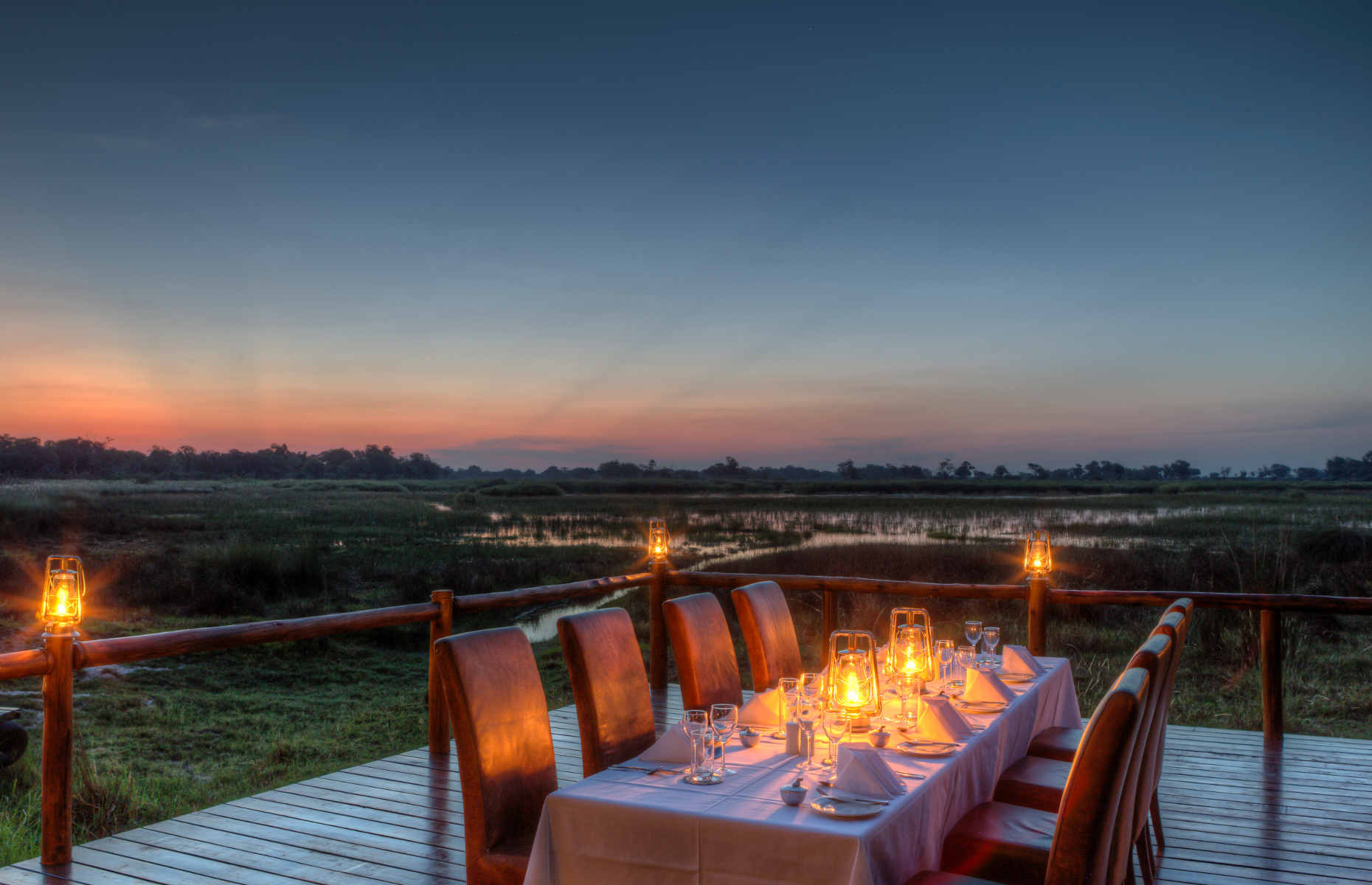 Dîner sous les étoiles Kanana Camp - Camp Botswana, Delta de l'Okavango