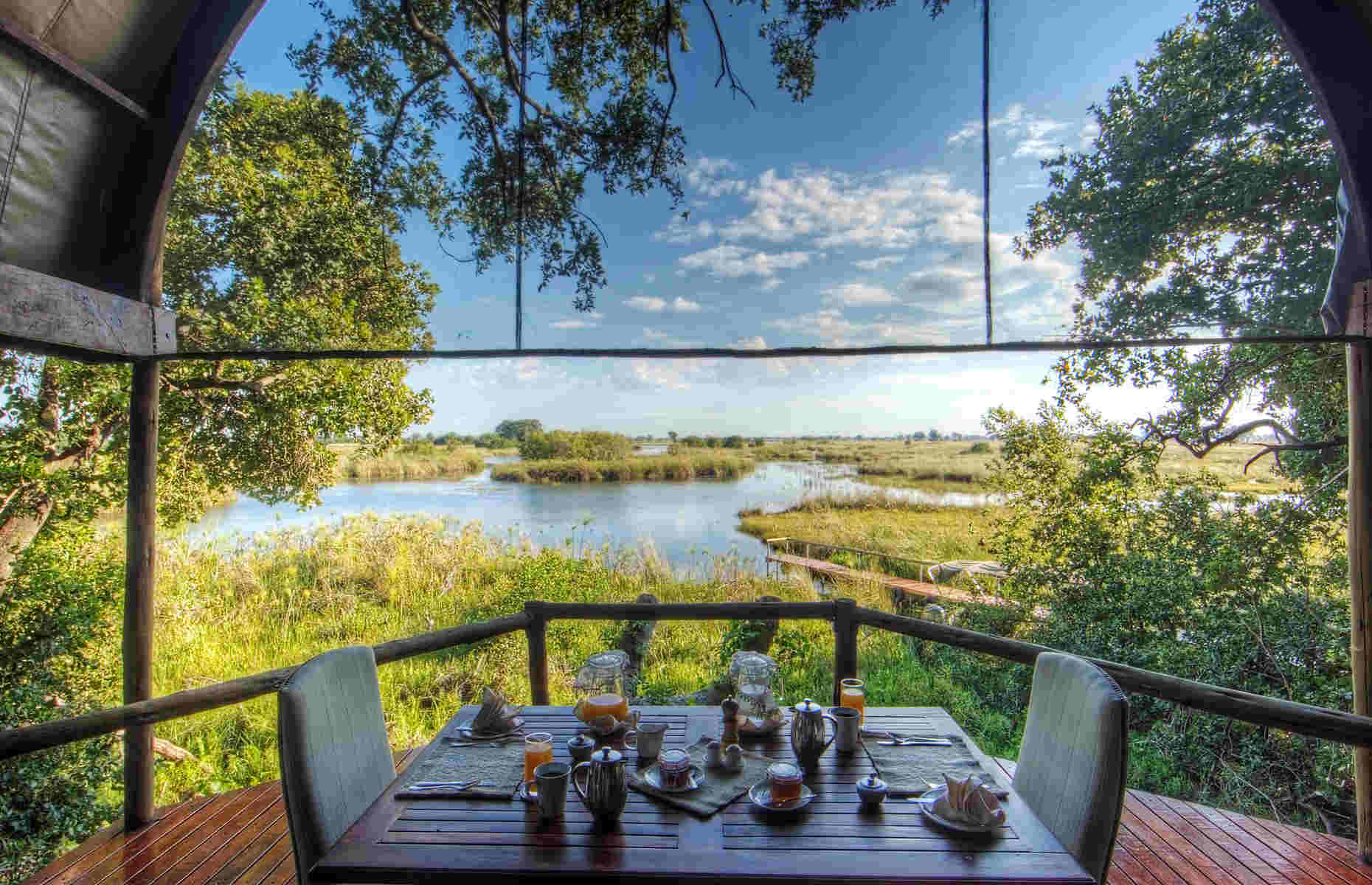 Petit déjeuner Shinde Camp - Camp au Botswana, Delta de l'Okavango